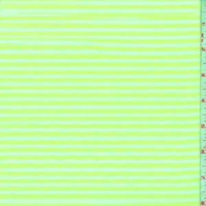 1 7/8 YD PC-White/Neon Lime Stripe T-Shirt Knit Fabric