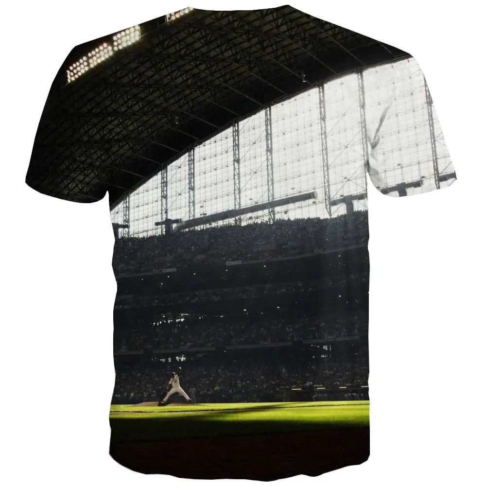 Baseball T-shirt Men Stadium T-shirts 3d Game Shirt Print White T shirts Funny