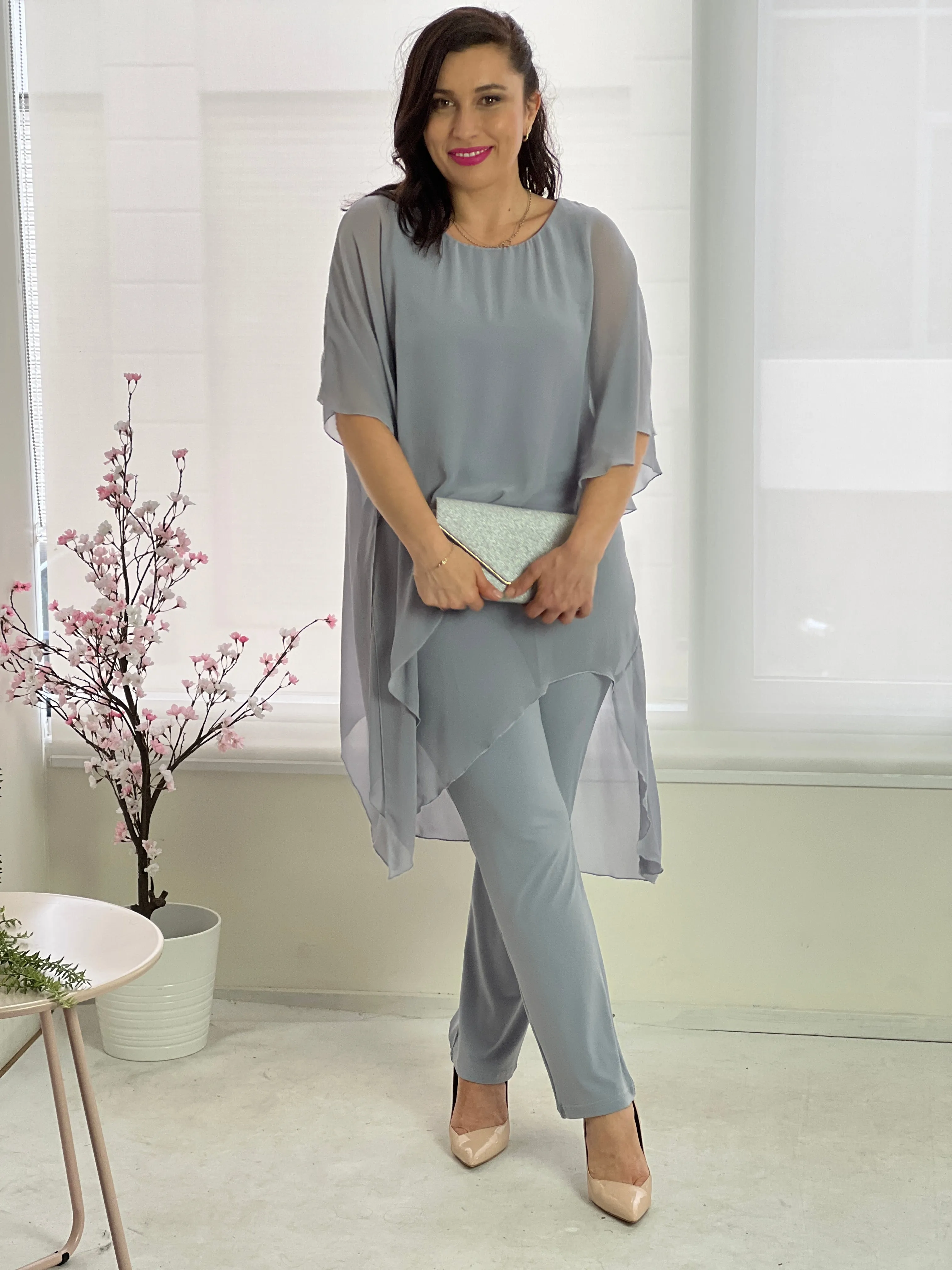 Cara Silver Elegant Jumpsuit