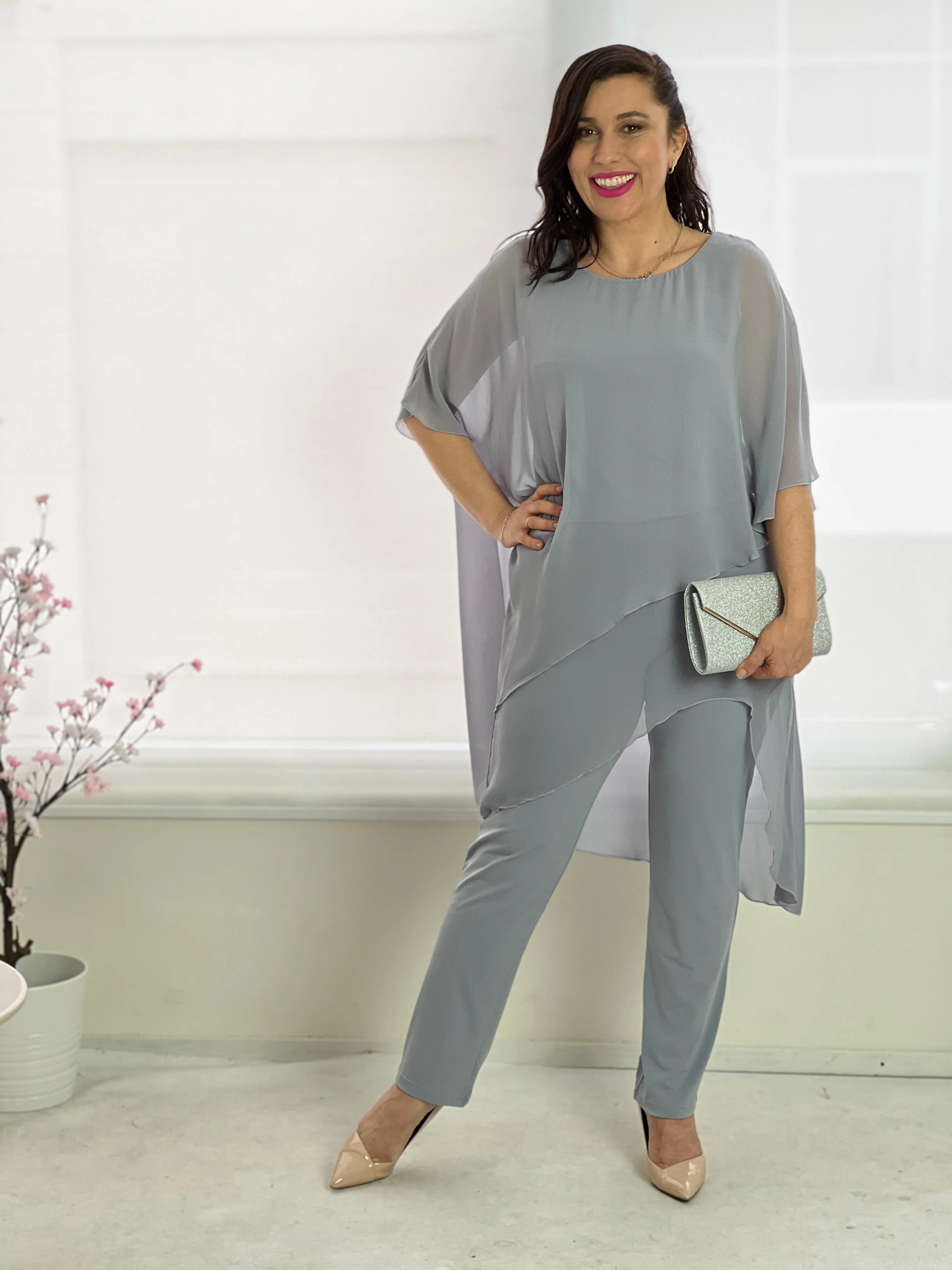 Cara Silver Elegant Jumpsuit