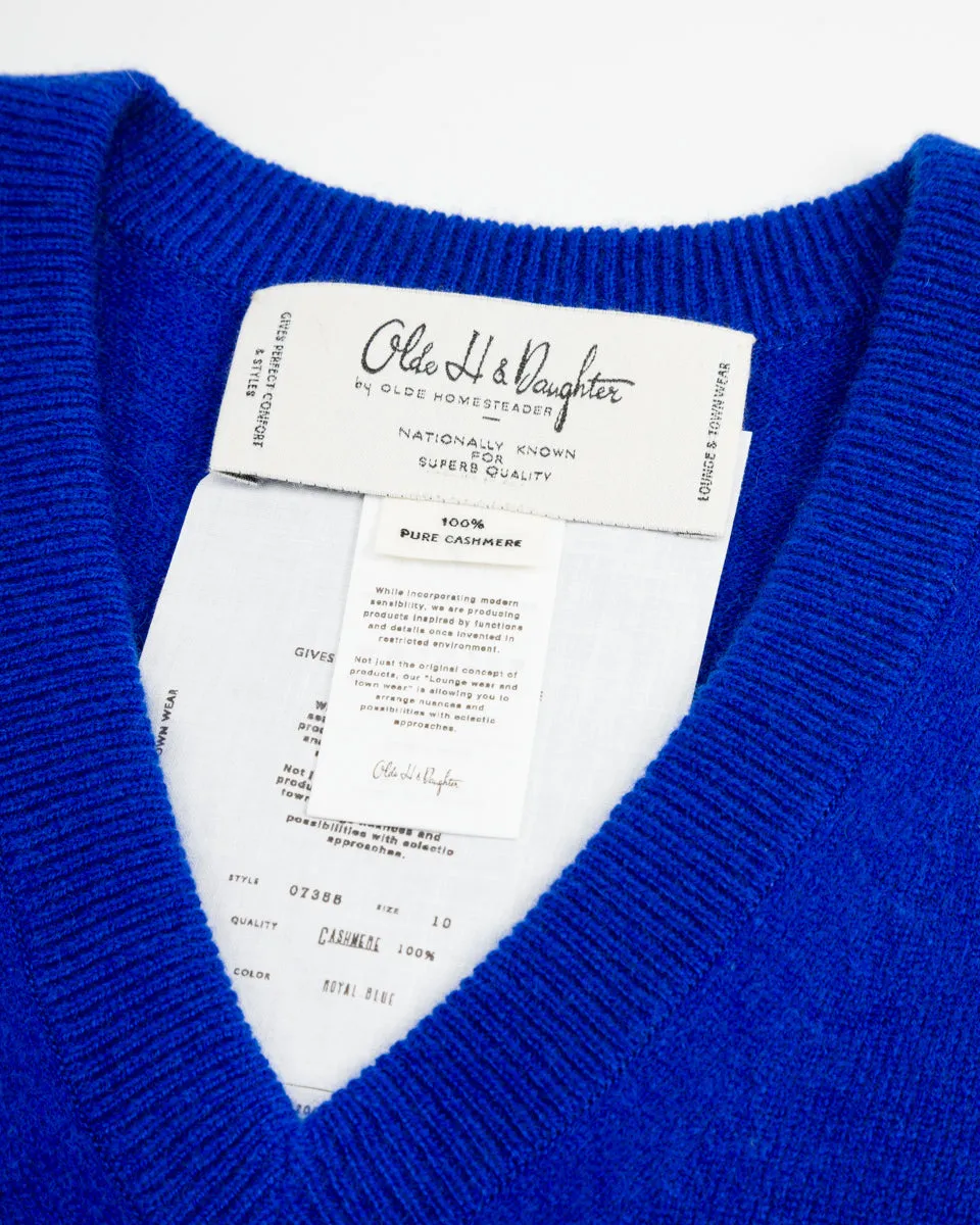 Cashmere V Pullover - Royal Blue 10