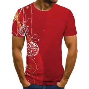 Christmas T shirts Men New Year T-shirts 3d Party Shirt Print Short Sleeve