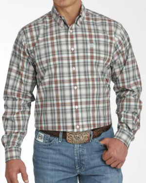 Cinch Men's Mulberry Plaid Button Long Sleeve Western Shirt MTW1105750