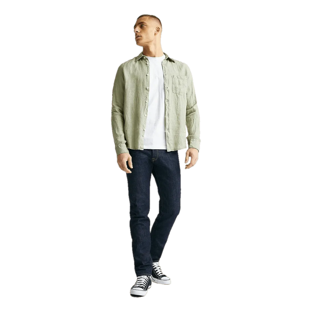 Clean Linen Slim Shirt Vetiver