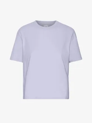 Colorful Standard Organic Boxy Crop T-Shirt in Soft Lavender