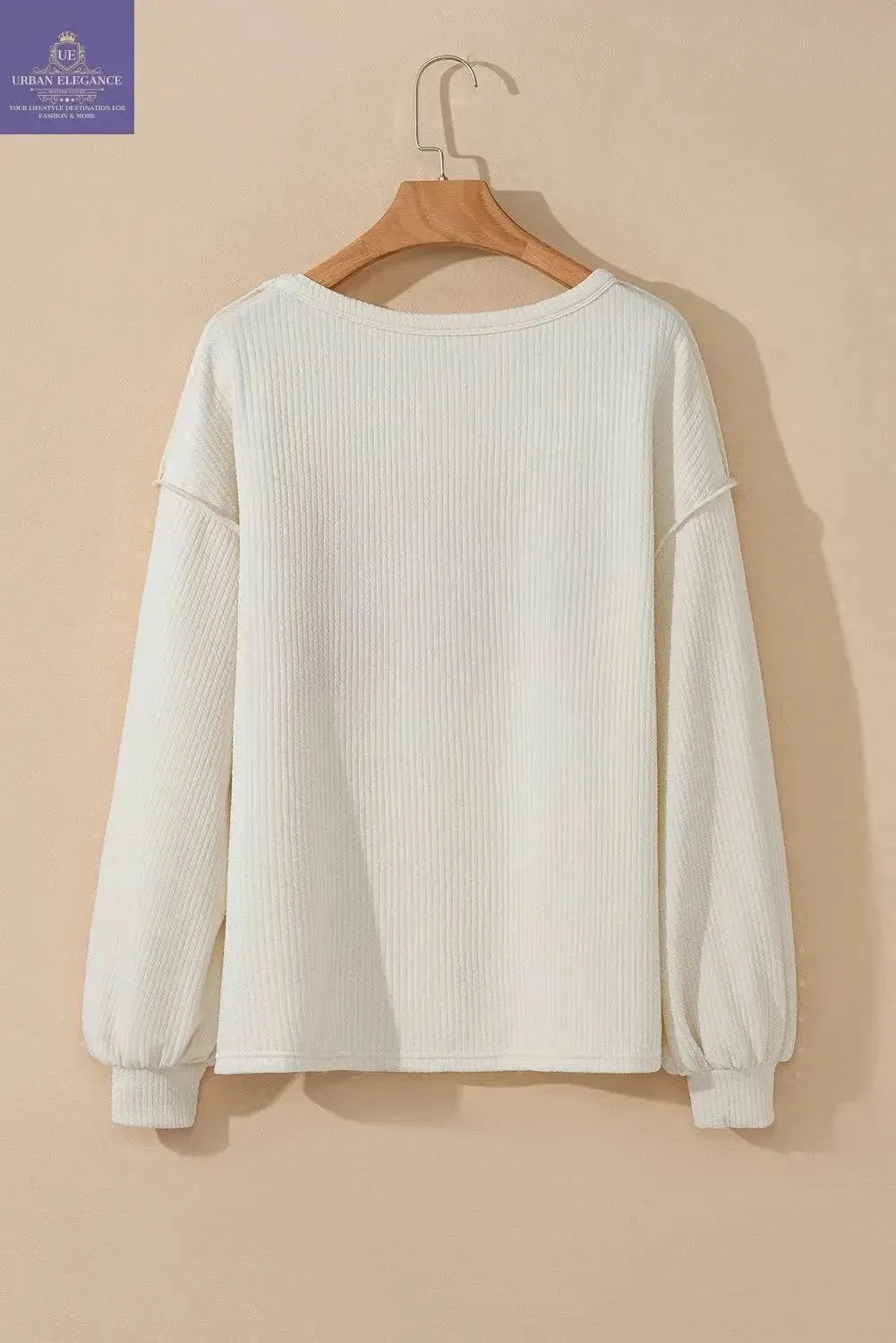 Corded Knit Patchwork Drop Sleeve Top