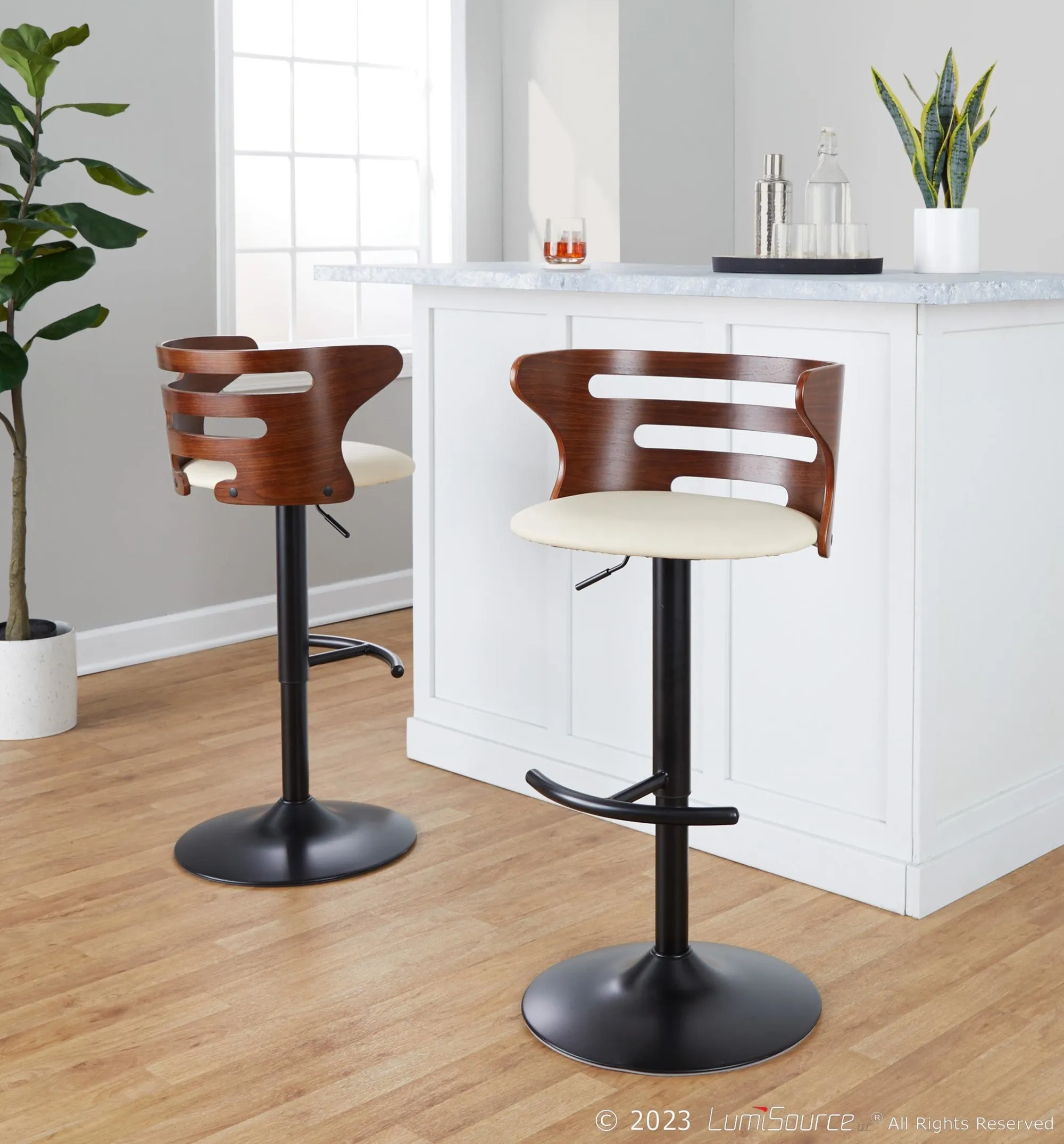 Cosi Adjustable Barstool - Set of 2 By LumiSource - BS-COSIPU-RT2 BKWLBN2