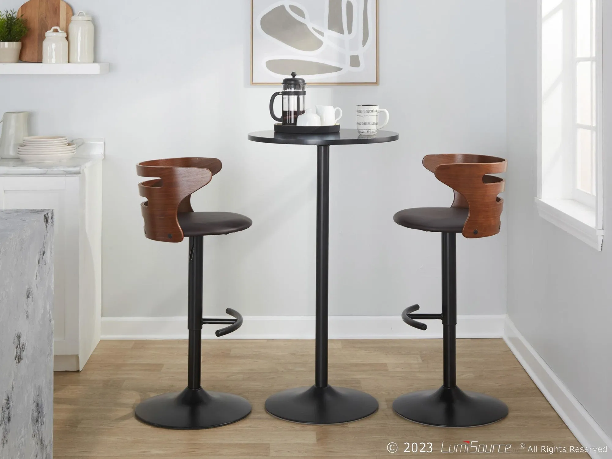 Cosi Adjustable Barstool - Set of 2 By LumiSource - BS-COSIPU-RT2 BKWLBN2