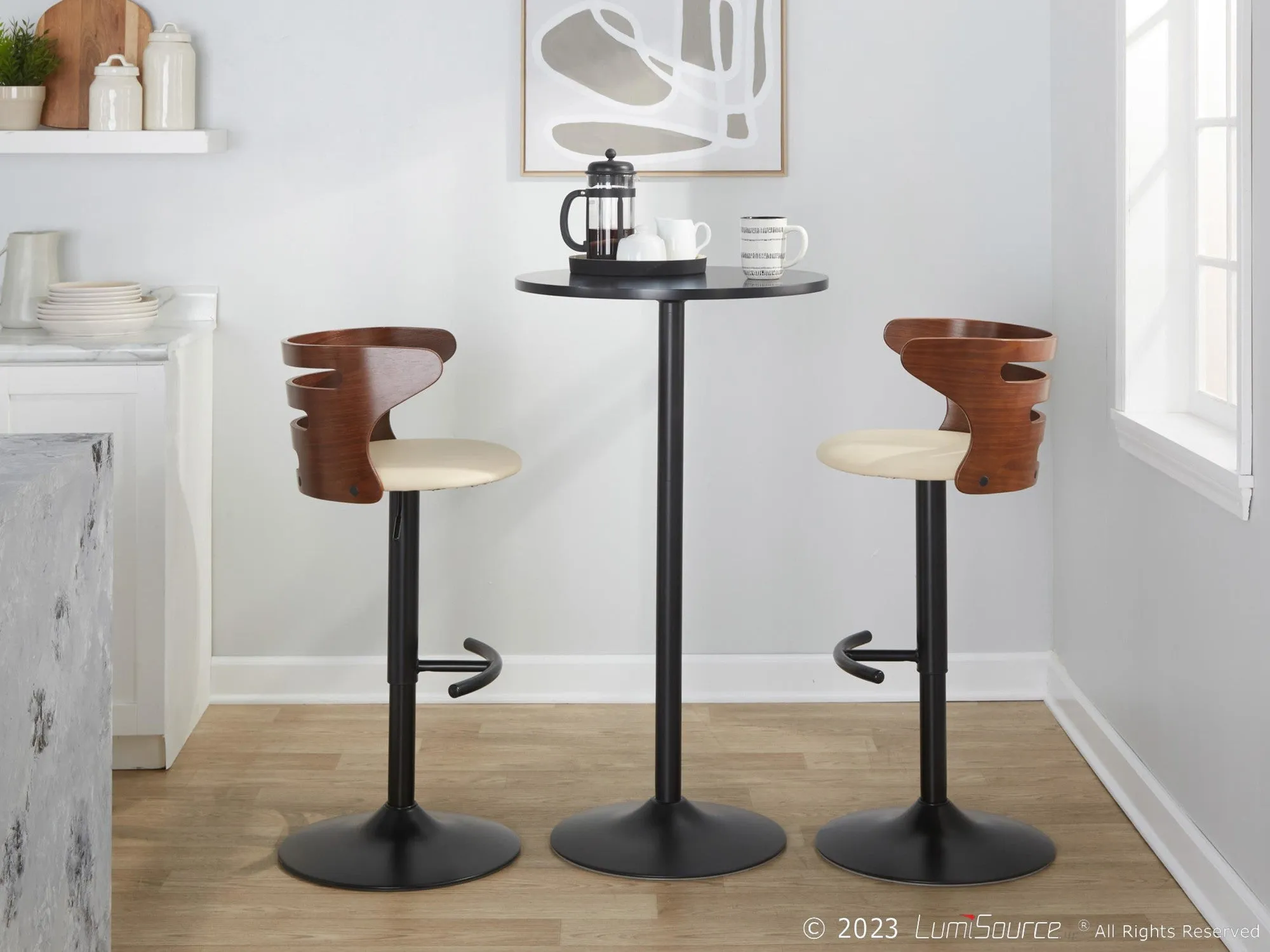 Cosi Adjustable Barstool - Set of 2 By LumiSource - BS-COSIPU-RT2 BKWLBN2