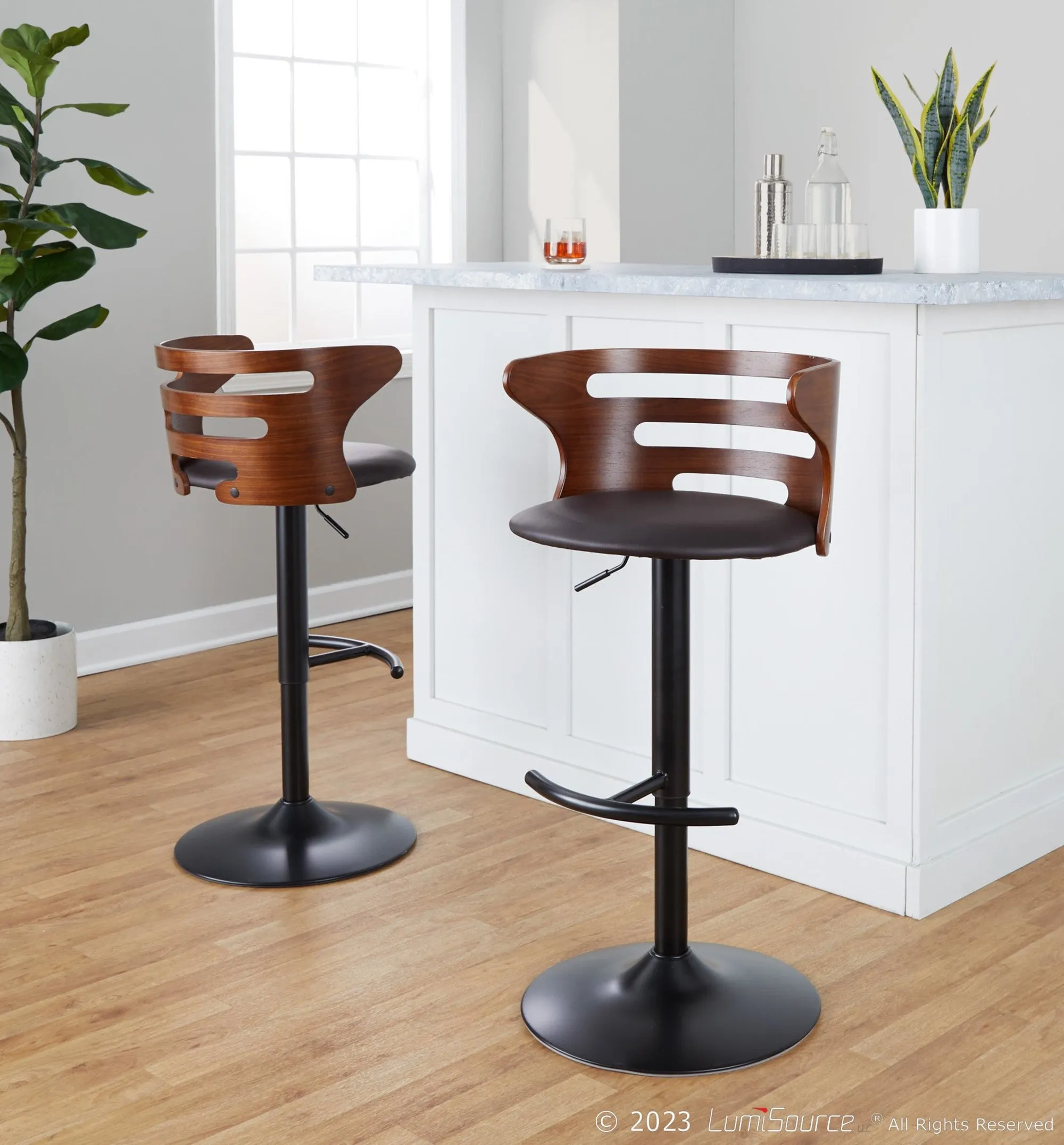 Cosi Adjustable Barstool - Set of 2 By LumiSource - BS-COSIPU-RT2 BKWLBN2