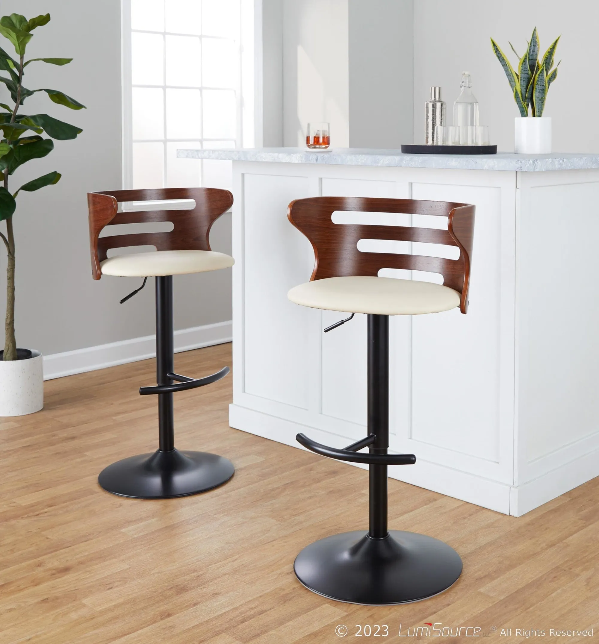 Cosi Adjustable Barstool - Set of 2 By LumiSource - BS-COSIPU-RT2 BKWLBN2