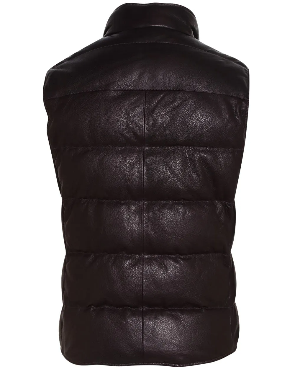 Dark Brown Padded Leather Vest