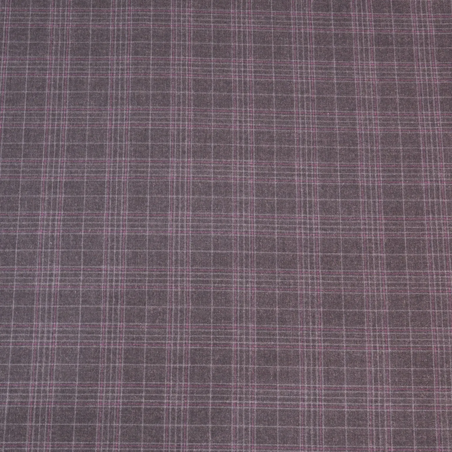 Dark Grey Plaid Voyage Wool Dormeuil Fabric