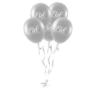 Eid Mubarak Balloons - Letters - Silver