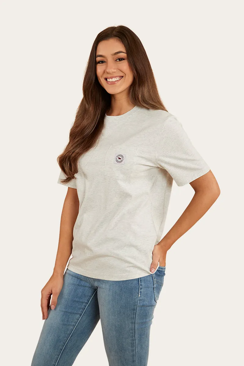 Esther Womens Loose Fit T-Shirt - Light Grey Marle