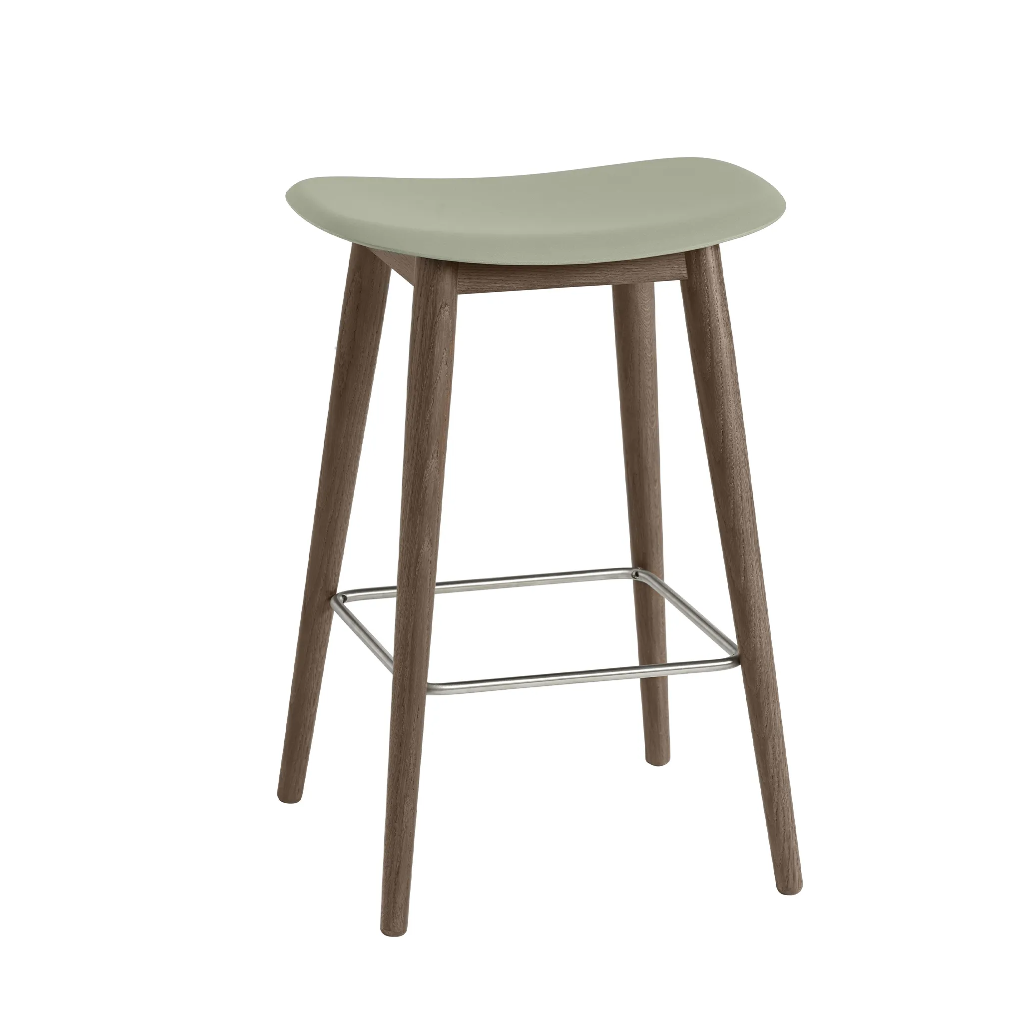 Fiber Bar Stool Wood Base by Muuto