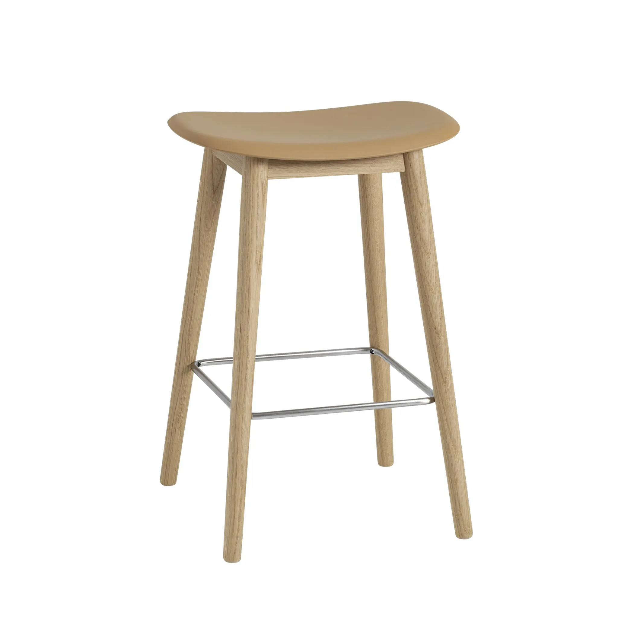 Fiber Bar Stool Wood Base by Muuto