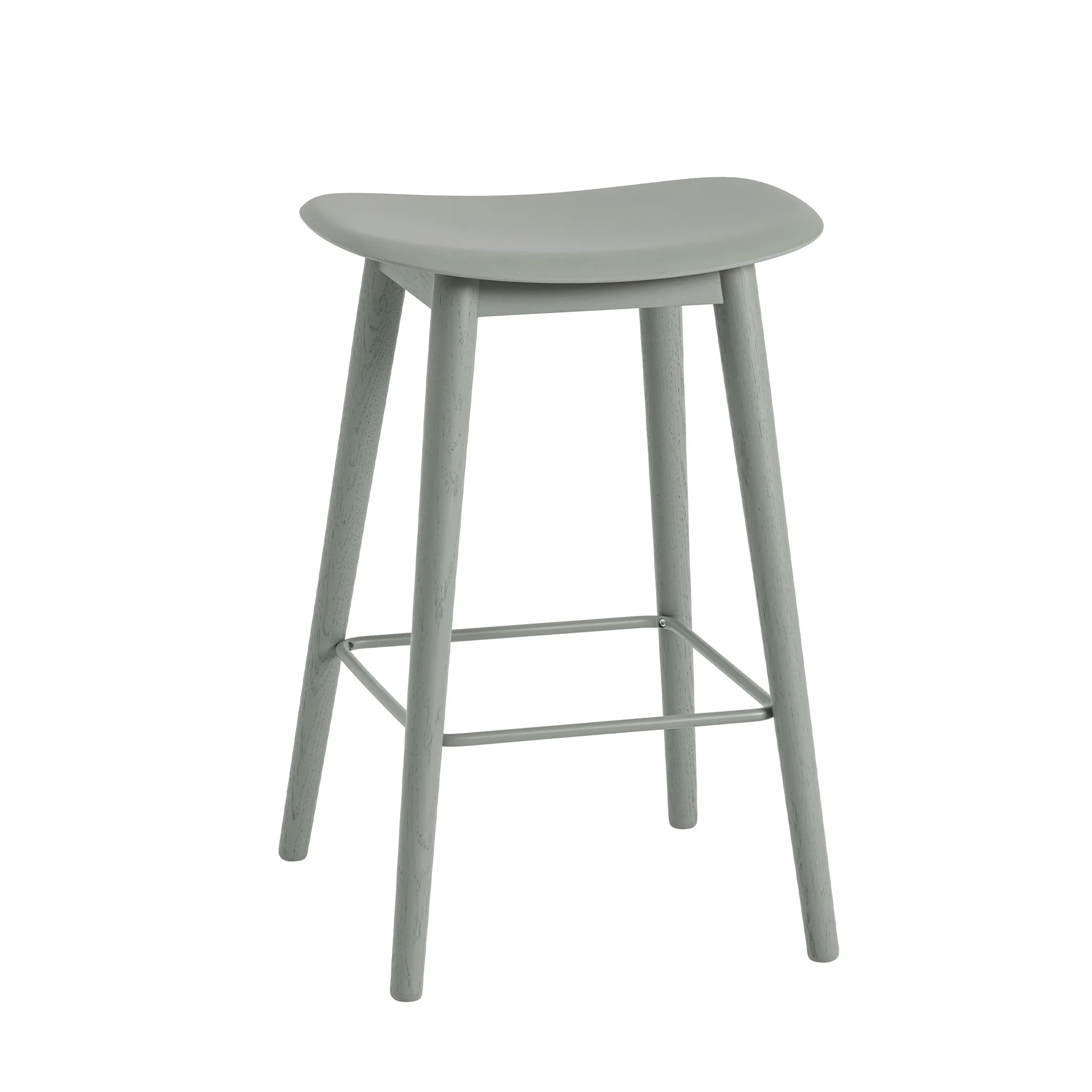 Fiber Bar Stool Wood Base by Muuto