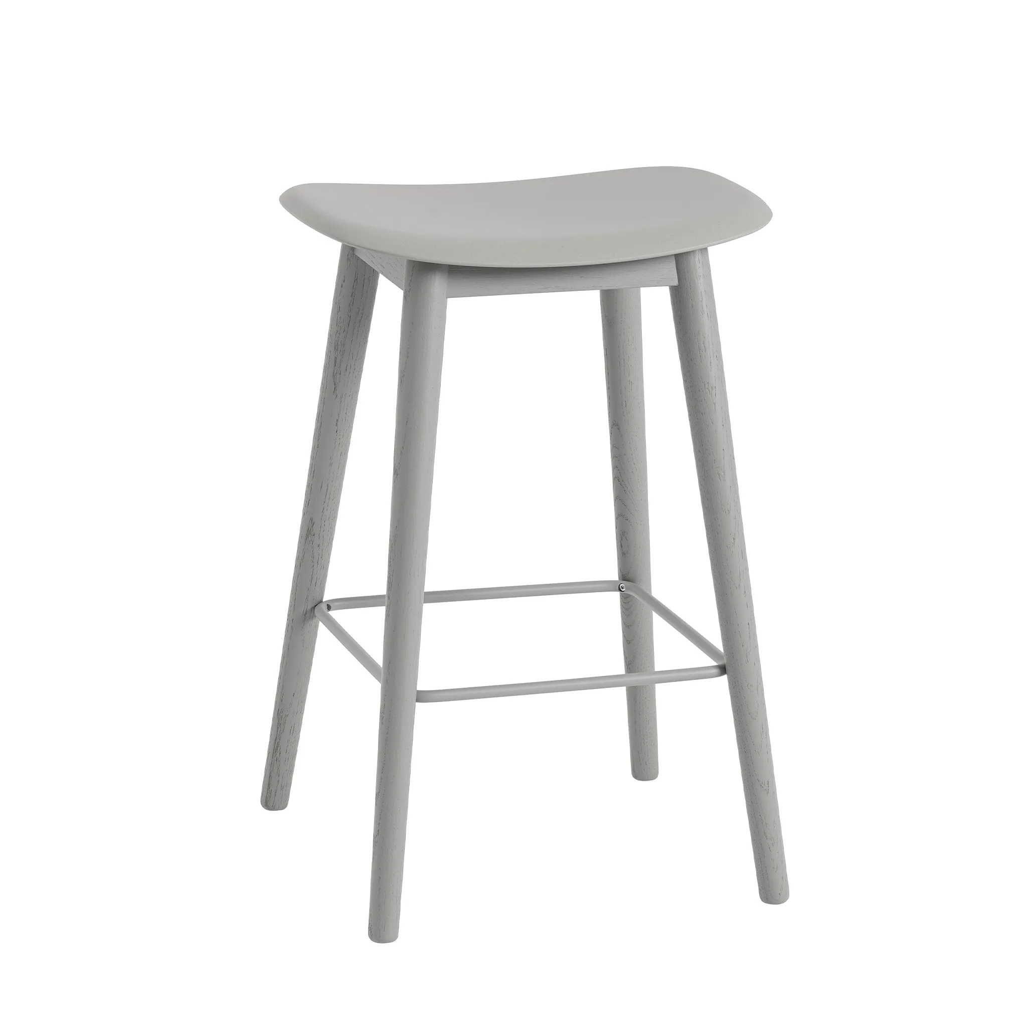 Fiber Bar Stool Wood Base by Muuto