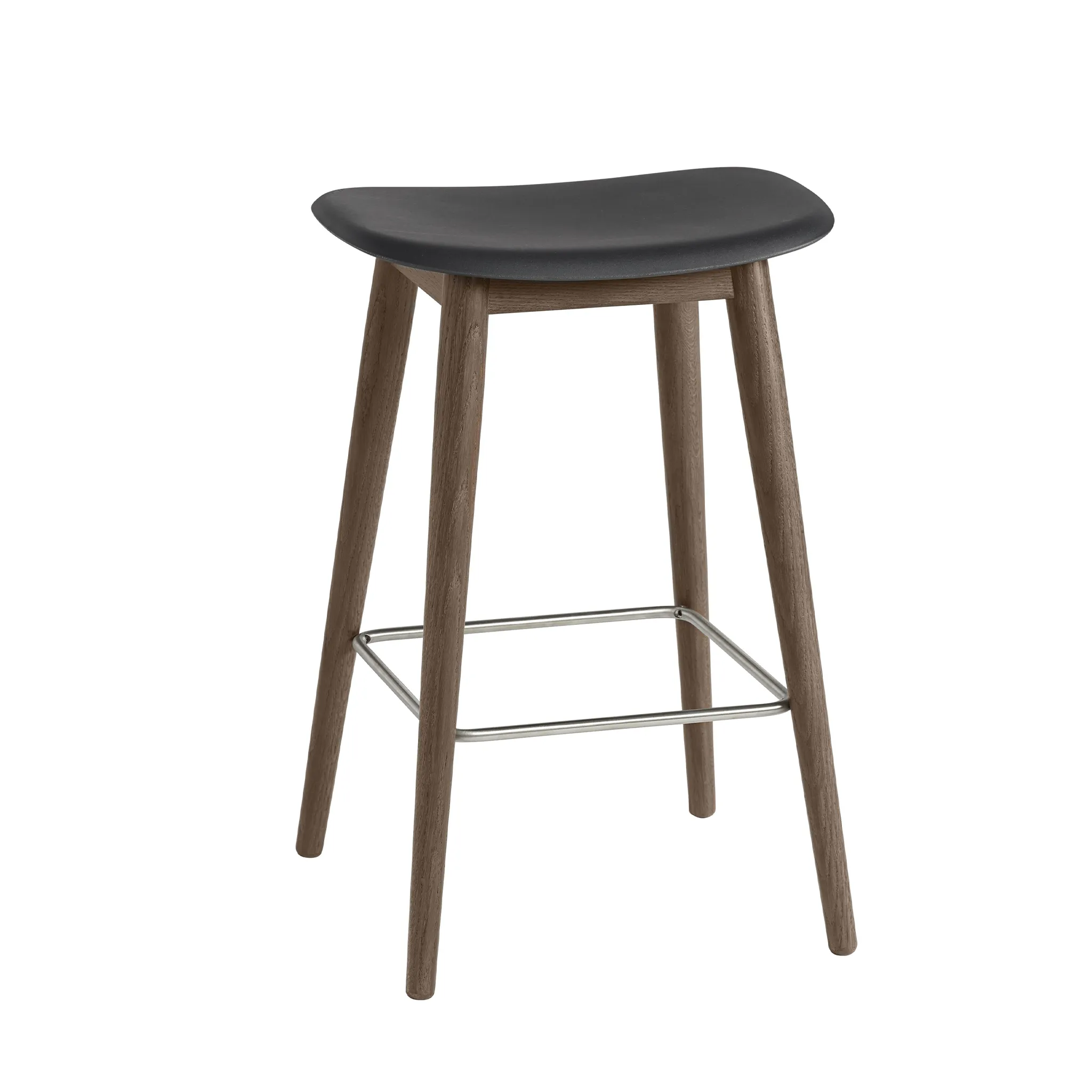 Fiber Bar Stool Wood Base by Muuto