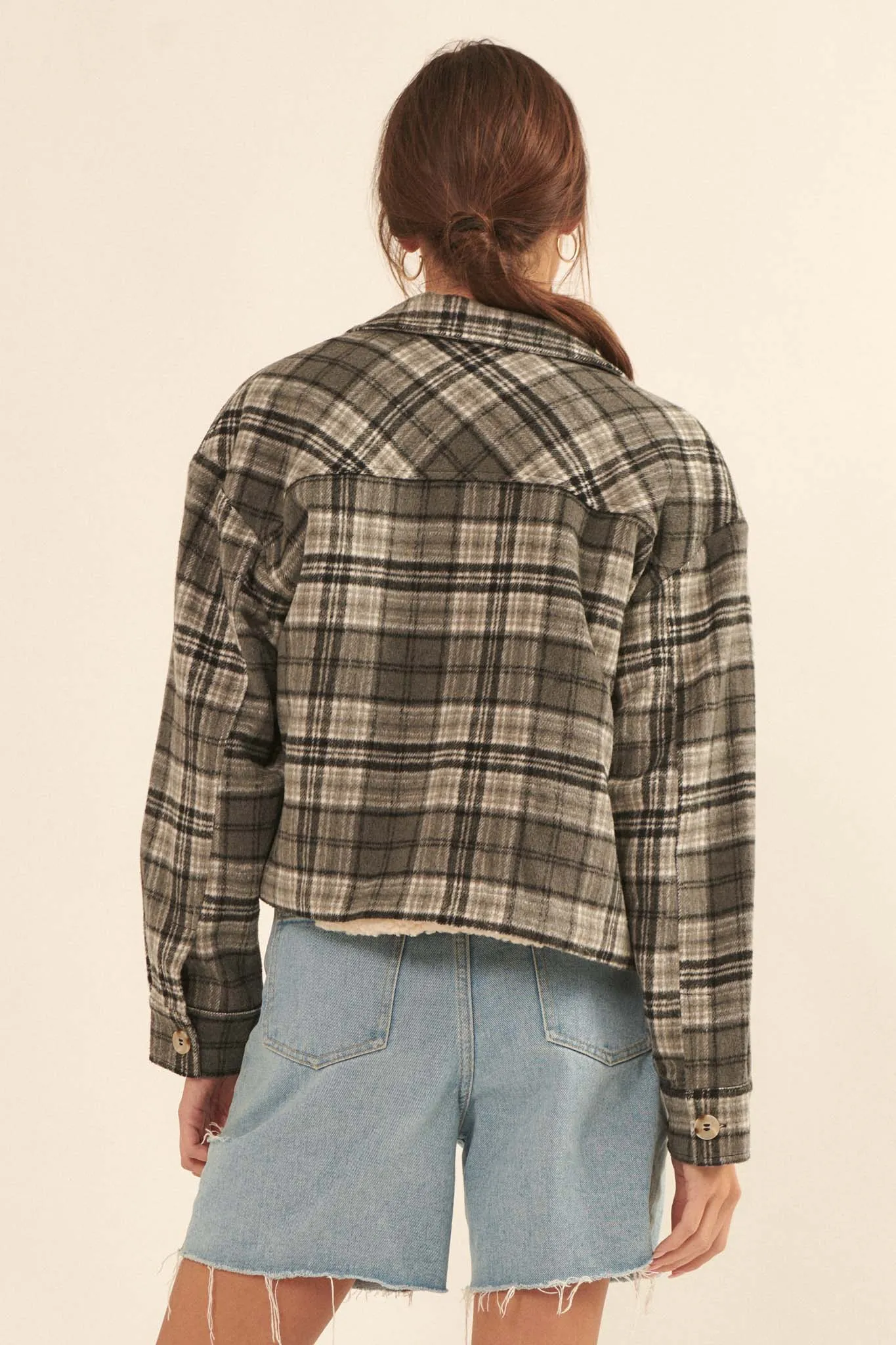 Finding Home Cropped Plaid Shacket