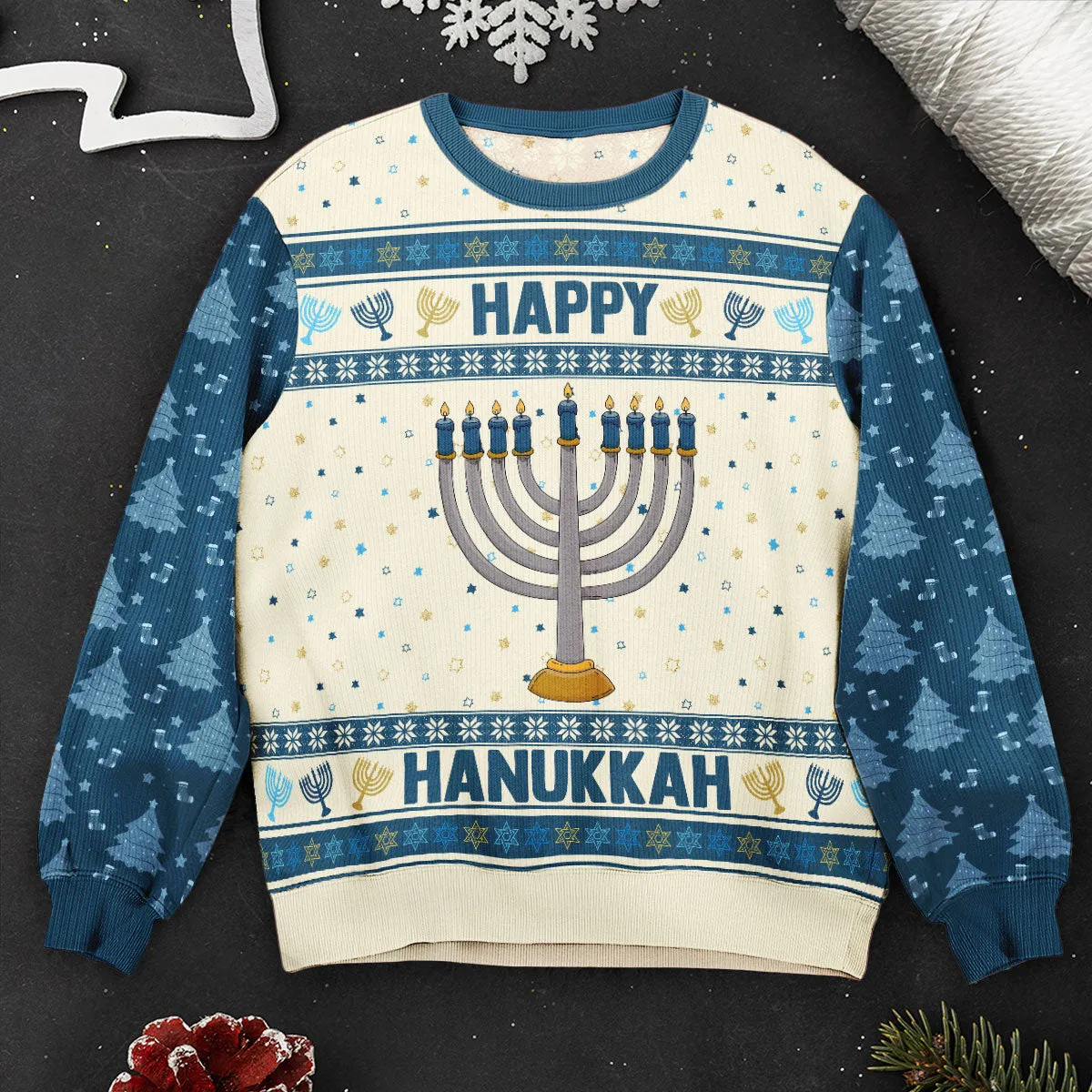 Happy Hannukah - Personalized Ugly Sweater