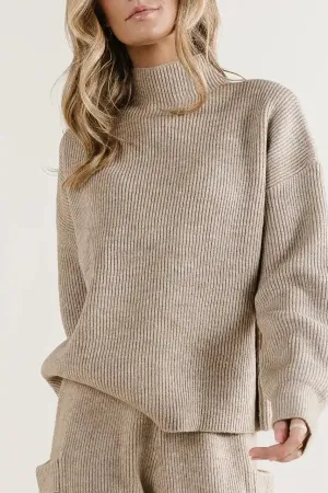 Jaya Mock Neck Sweater in Sand - FINAL SALE