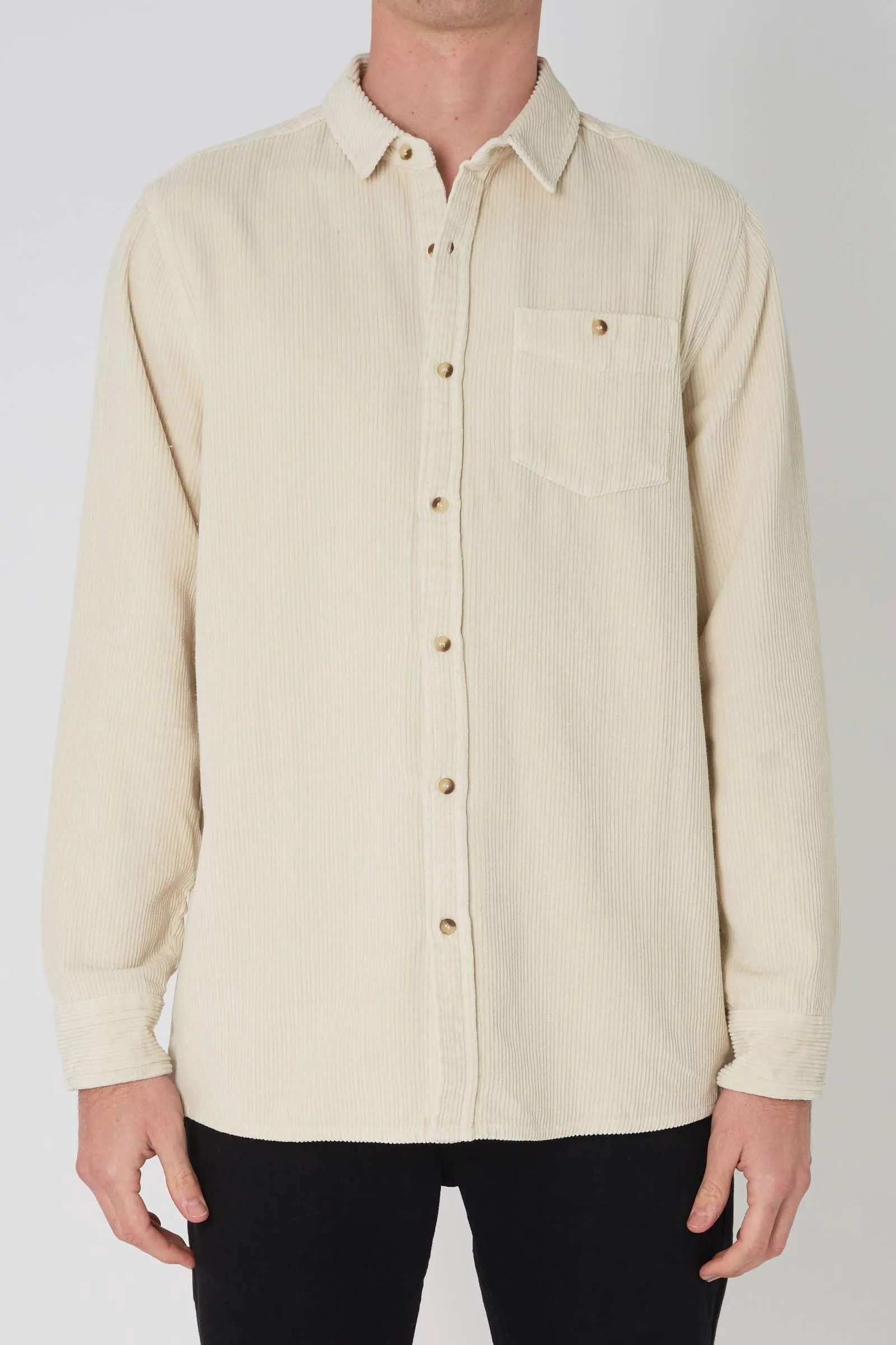 Men at Work Fat Cord Shirt - Oatmeal