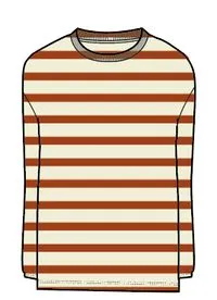 Panorama Striped LS T-Shirt - Glazed Ginger