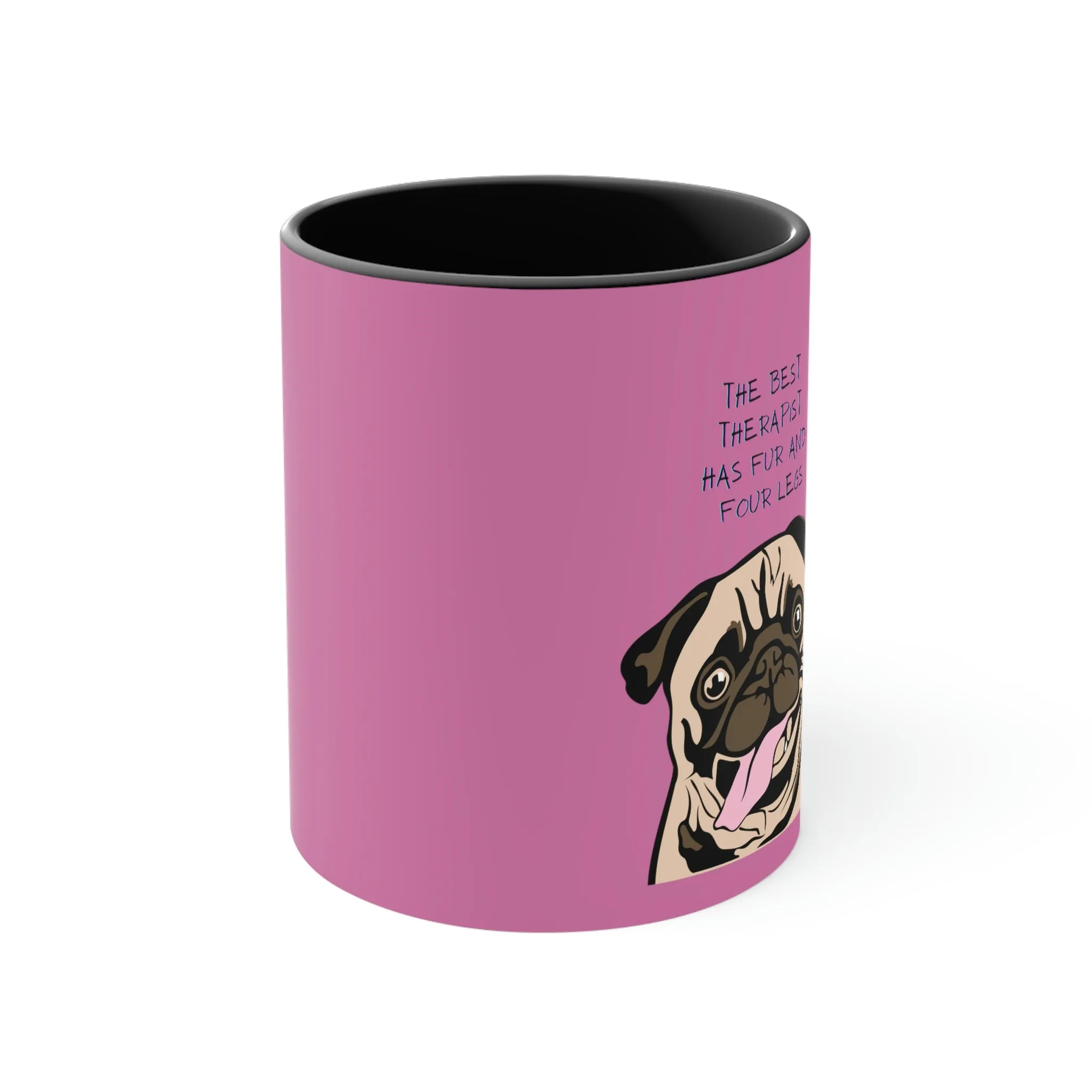 Pug Therapist POD Accent Coffee Mug, 11oz