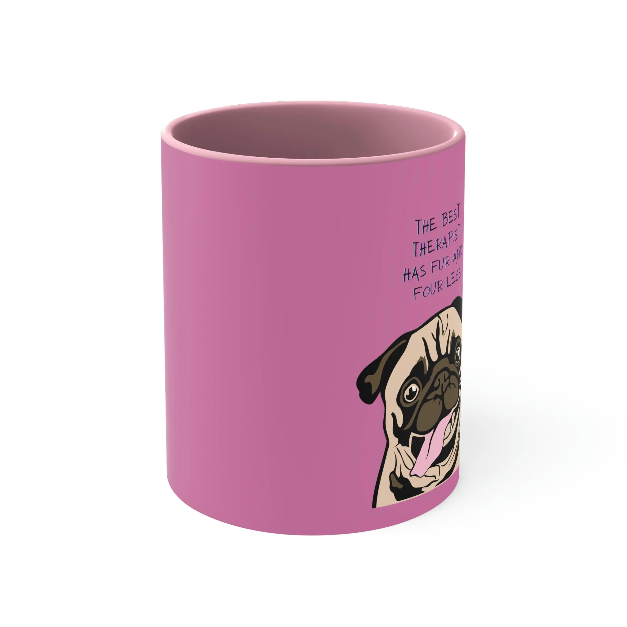 Pug Therapist POD Accent Coffee Mug, 11oz