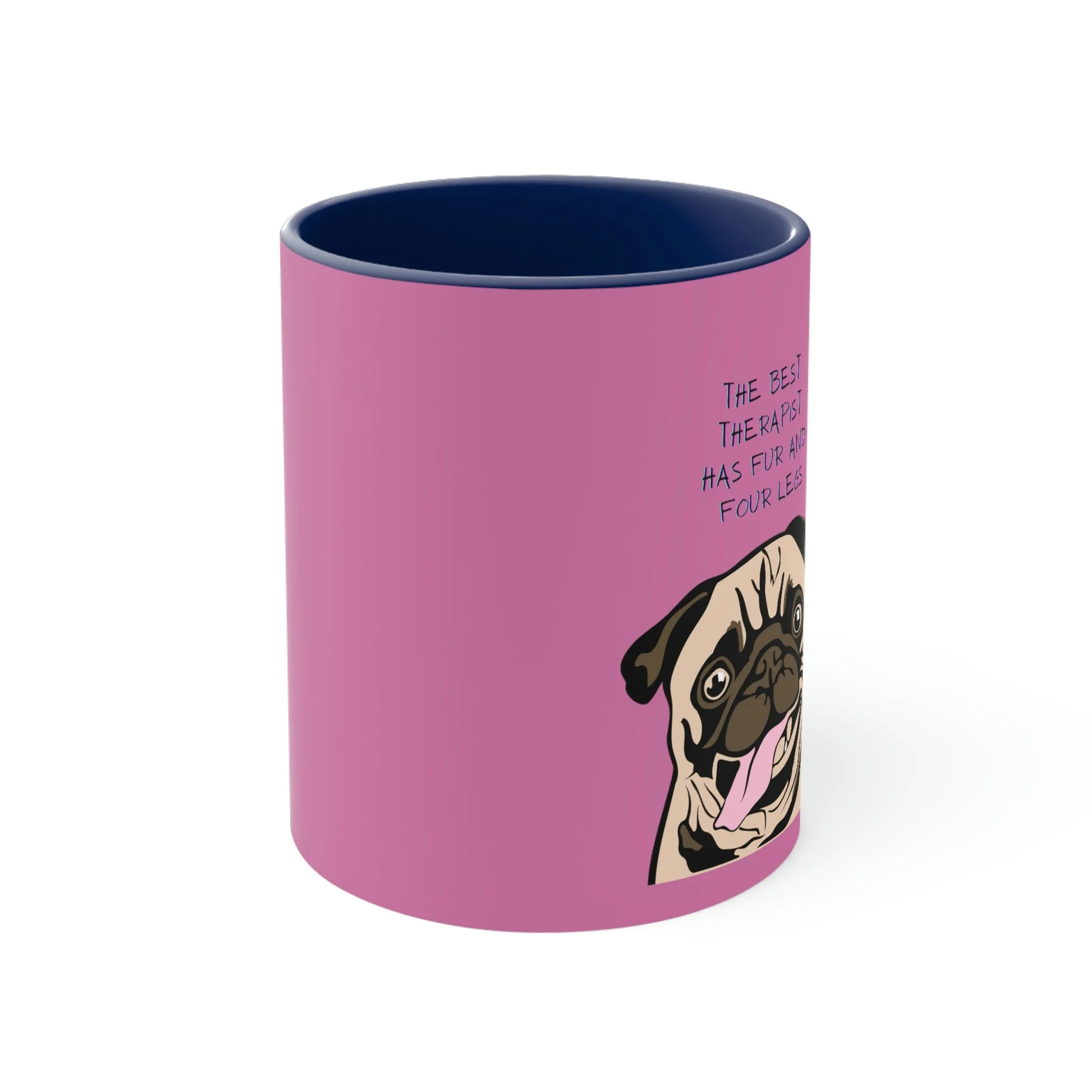 Pug Therapist POD Accent Coffee Mug, 11oz