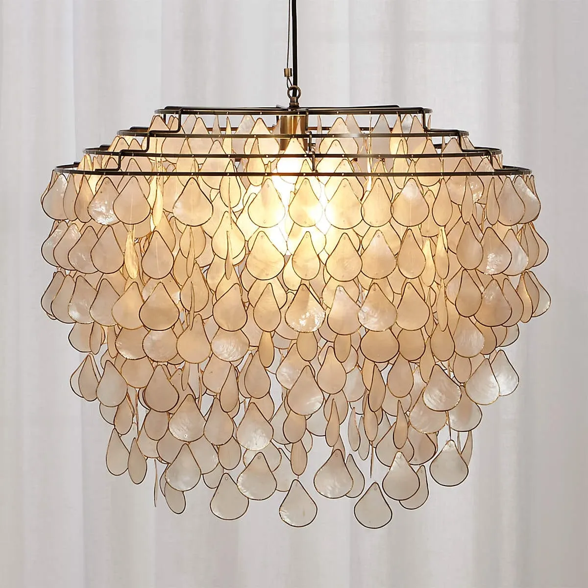 Teardrop Capiz Chandelier