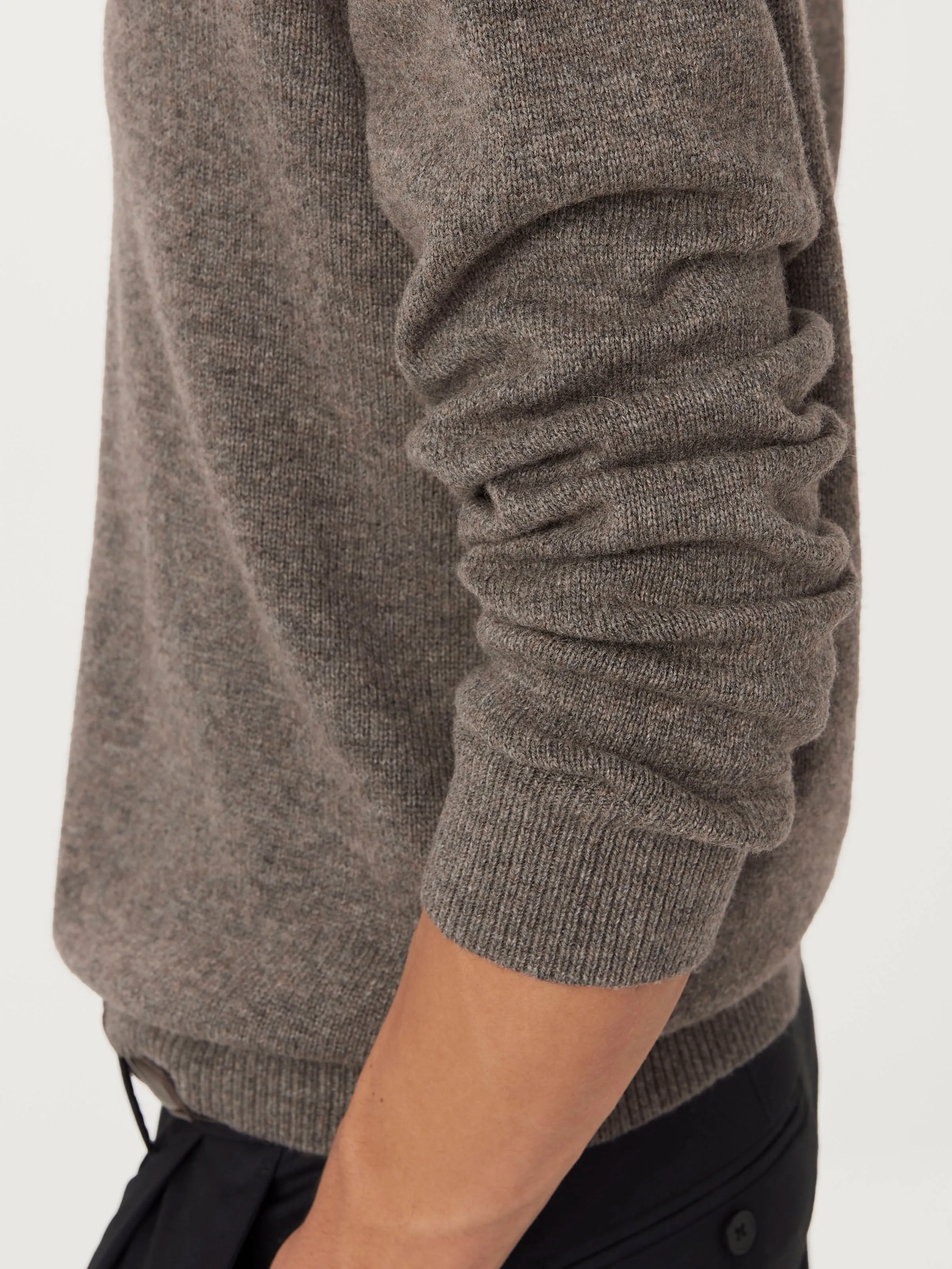 The Lambswool V-Neck Sweater in Dark Grey