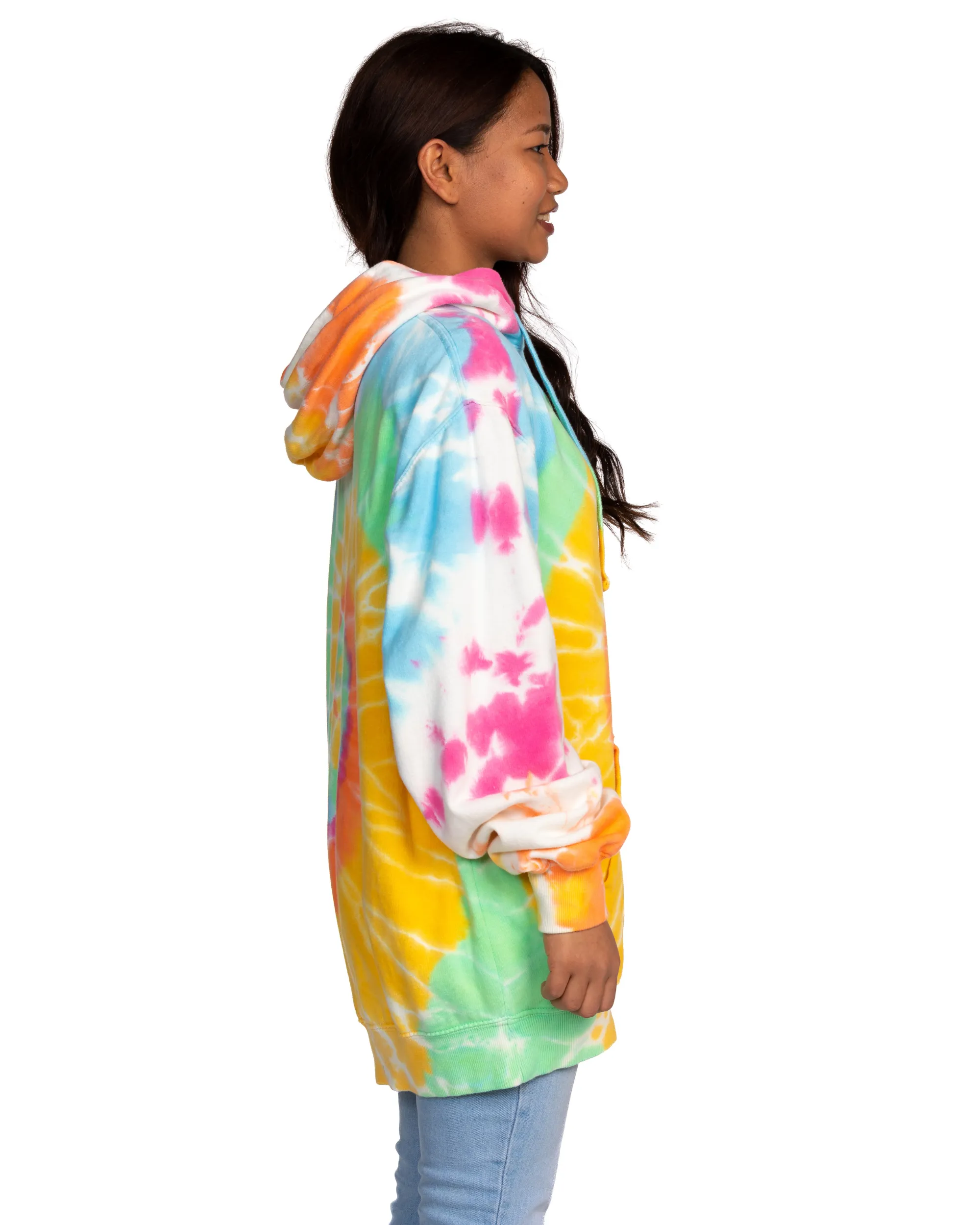 Tie Dye Premium Fleece Hoodie - Aerial Spiral