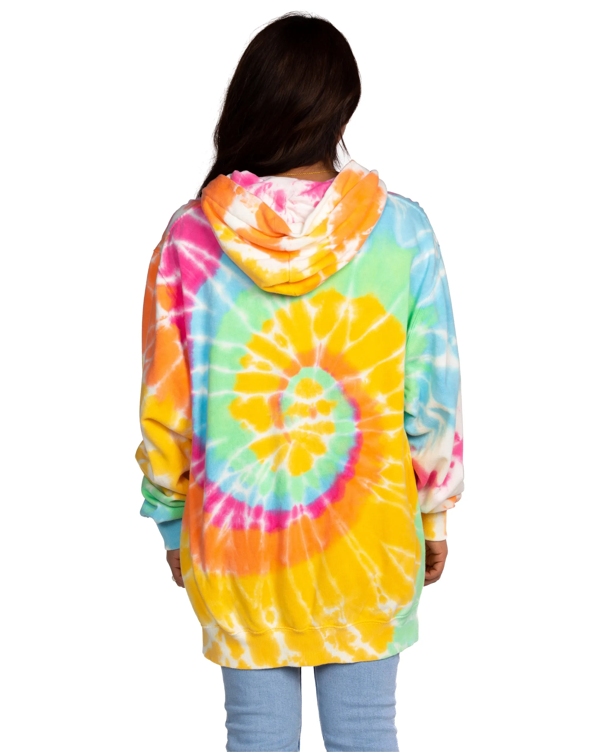 Tie Dye Premium Fleece Hoodie - Aerial Spiral