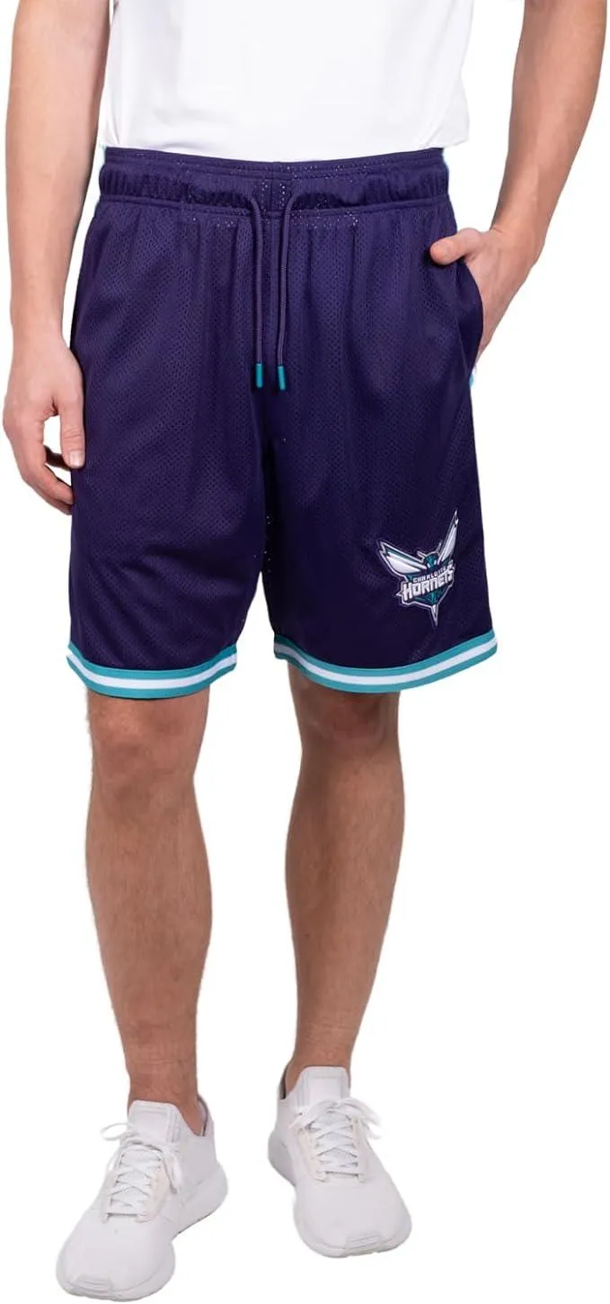 Ultra Game NBA Official Men’s Slam Active Basketball Training Shorts - Unisex, Charlotte Hornets, Team Color|Charlotte Hornets