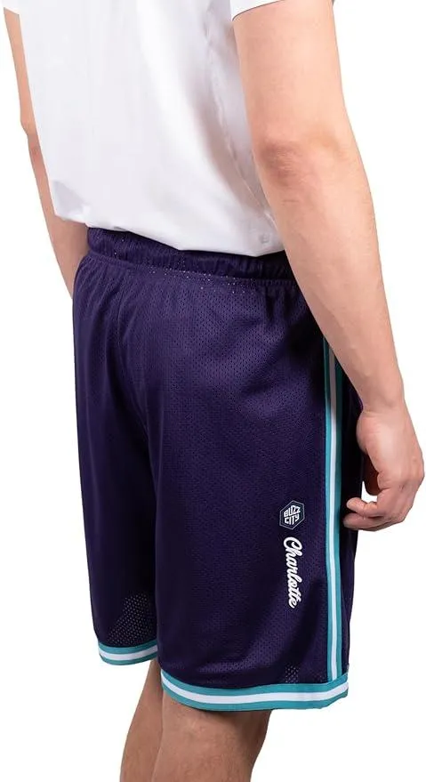 Ultra Game NBA Official Men’s Slam Active Basketball Training Shorts - Unisex, Charlotte Hornets, Team Color|Charlotte Hornets