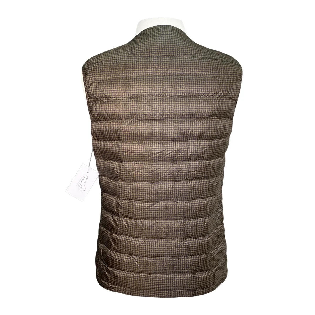 Uniqlo Lightweight Down Vest in Brown Houndstooth - Women's Small