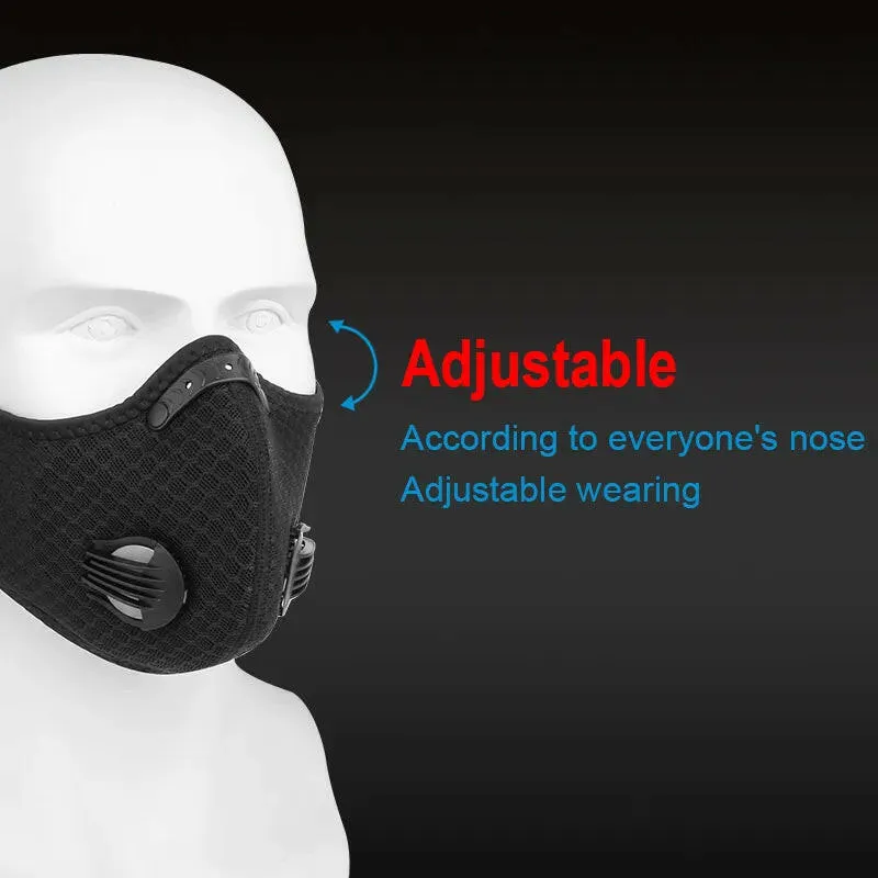 X-TIGER Cycling Face Mask with Filters Anti-Pollution Cycling Mask Activated Carbon Breathing Valve Bike Mouth Caps Mascarilla